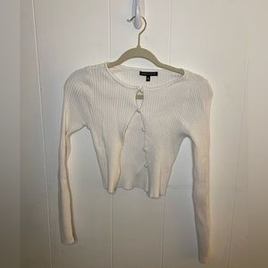 Kendal & Kylie White Button Up Crop Top